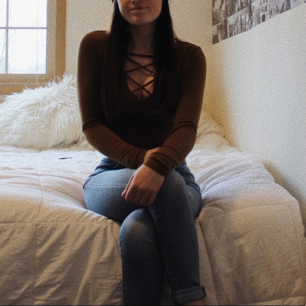 Pac Sun Long Sleeve Brown Top